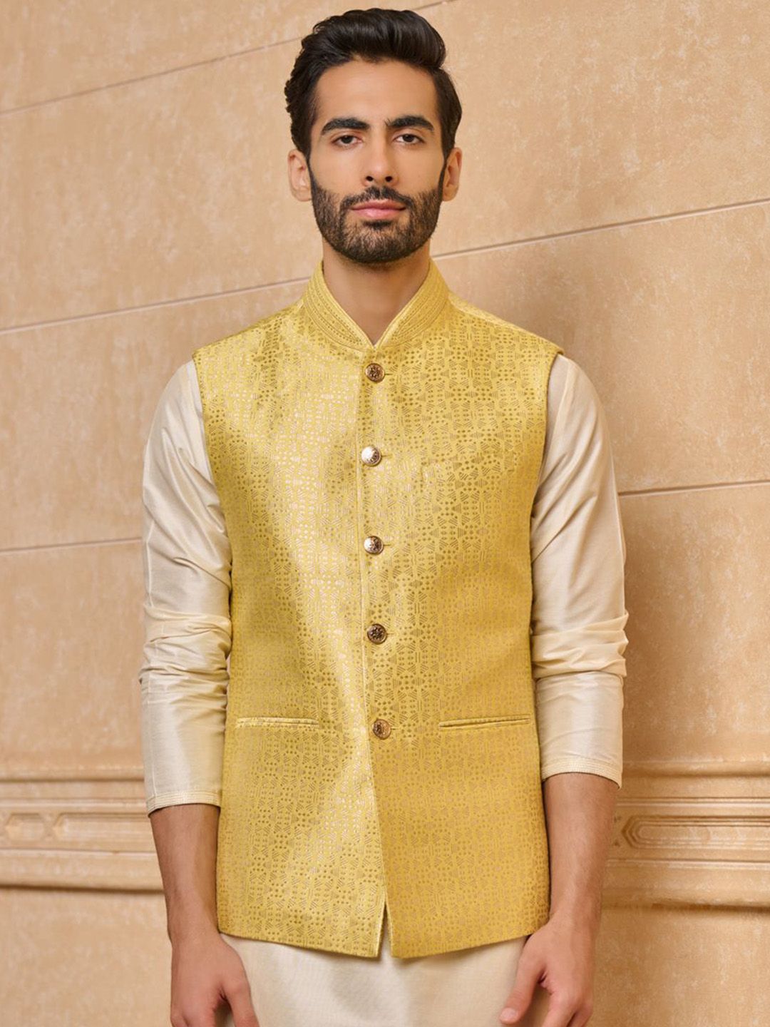 Tasva Woven Design Nehru Jackets