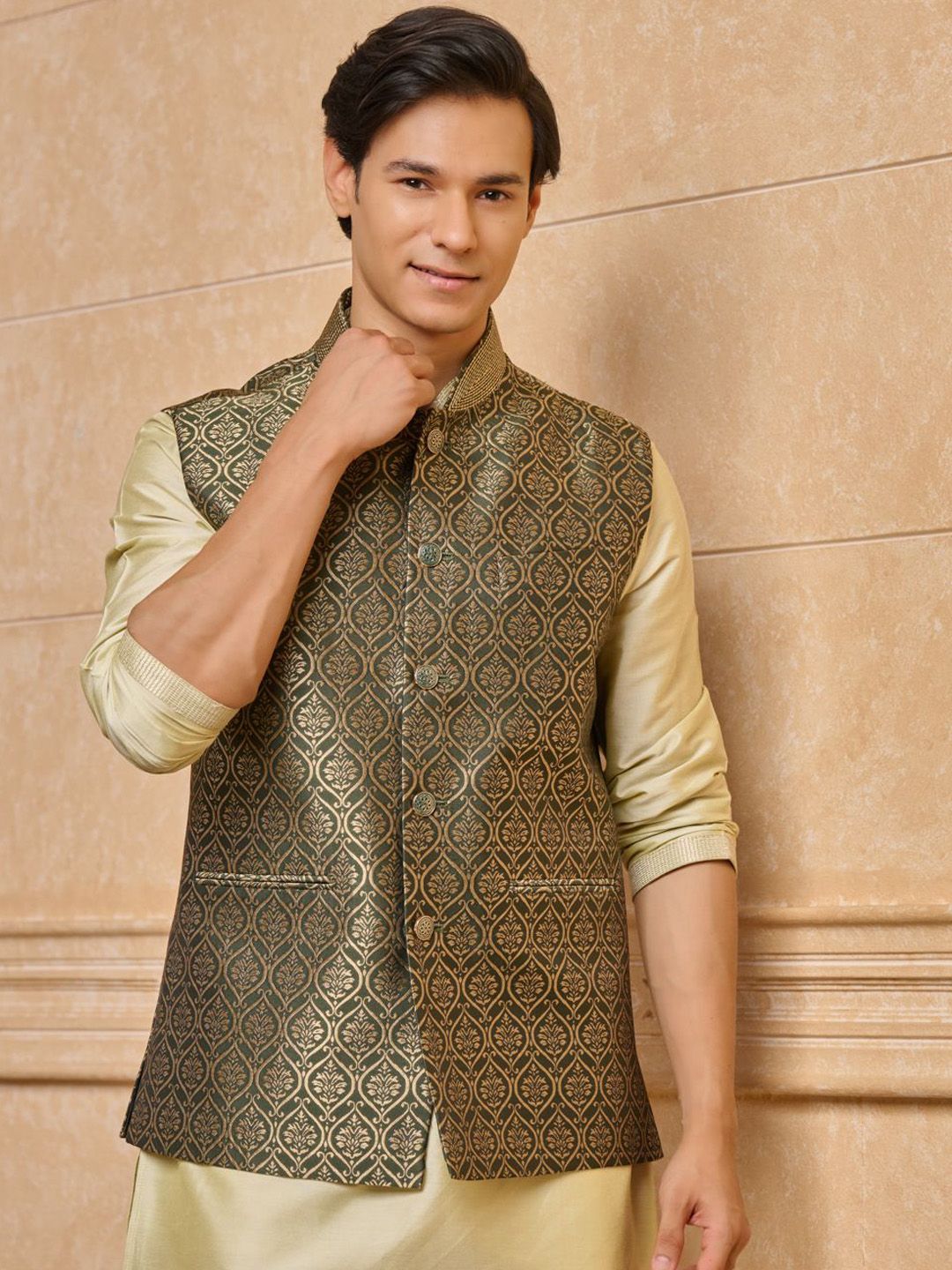Tasva Woven Design Nehru Jackets