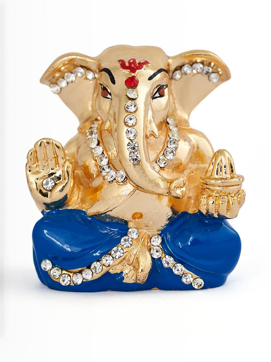 Kulin Resin God Appu Ganesh Showpiece with Blue Embellished Dhoti