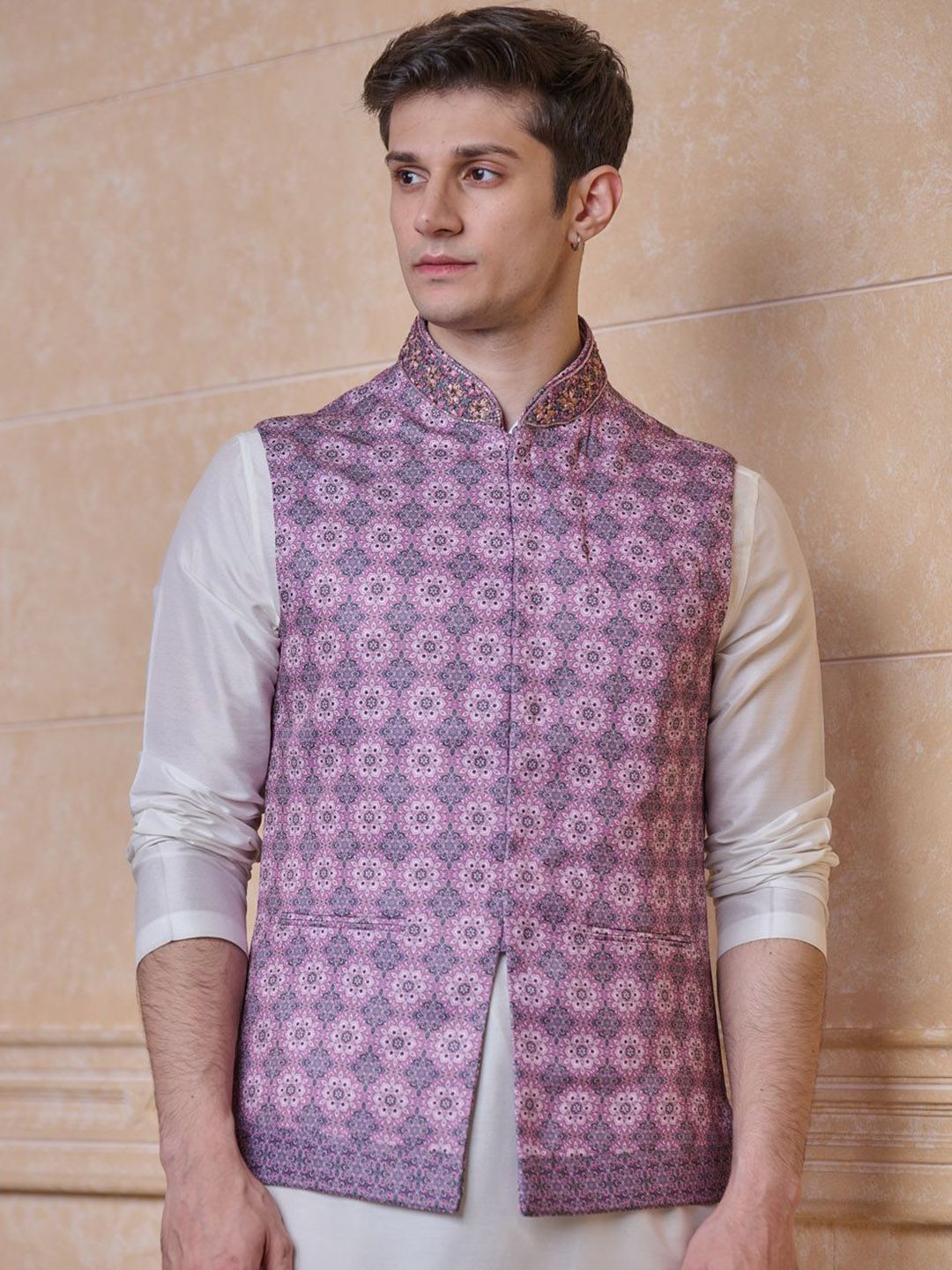 Tasva All Over Printed WovenNehru Jackets