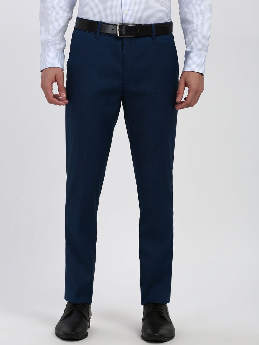 Peter England Elite Men Slim Fit Mid-Rise Formal Trousers