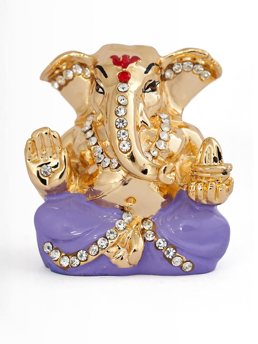 Kulin Resin God Appu Ganesh with Purple Embellished Dhoti