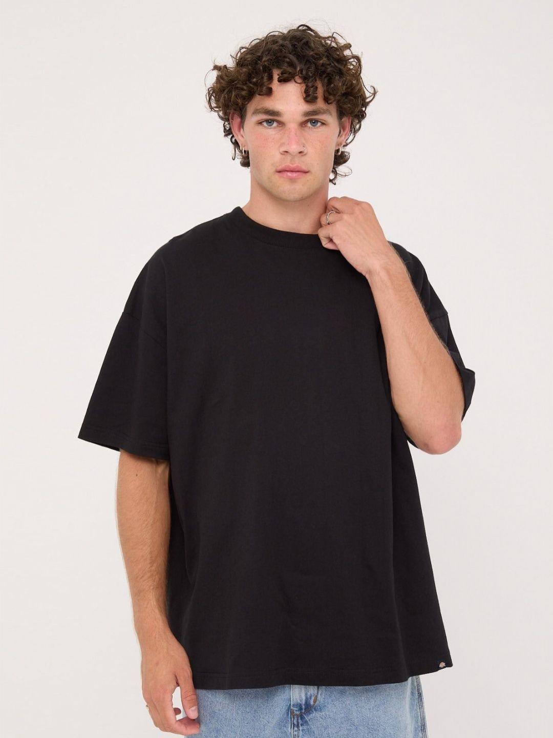 SMAN Men Solid Round Neck Oversized T-shirt