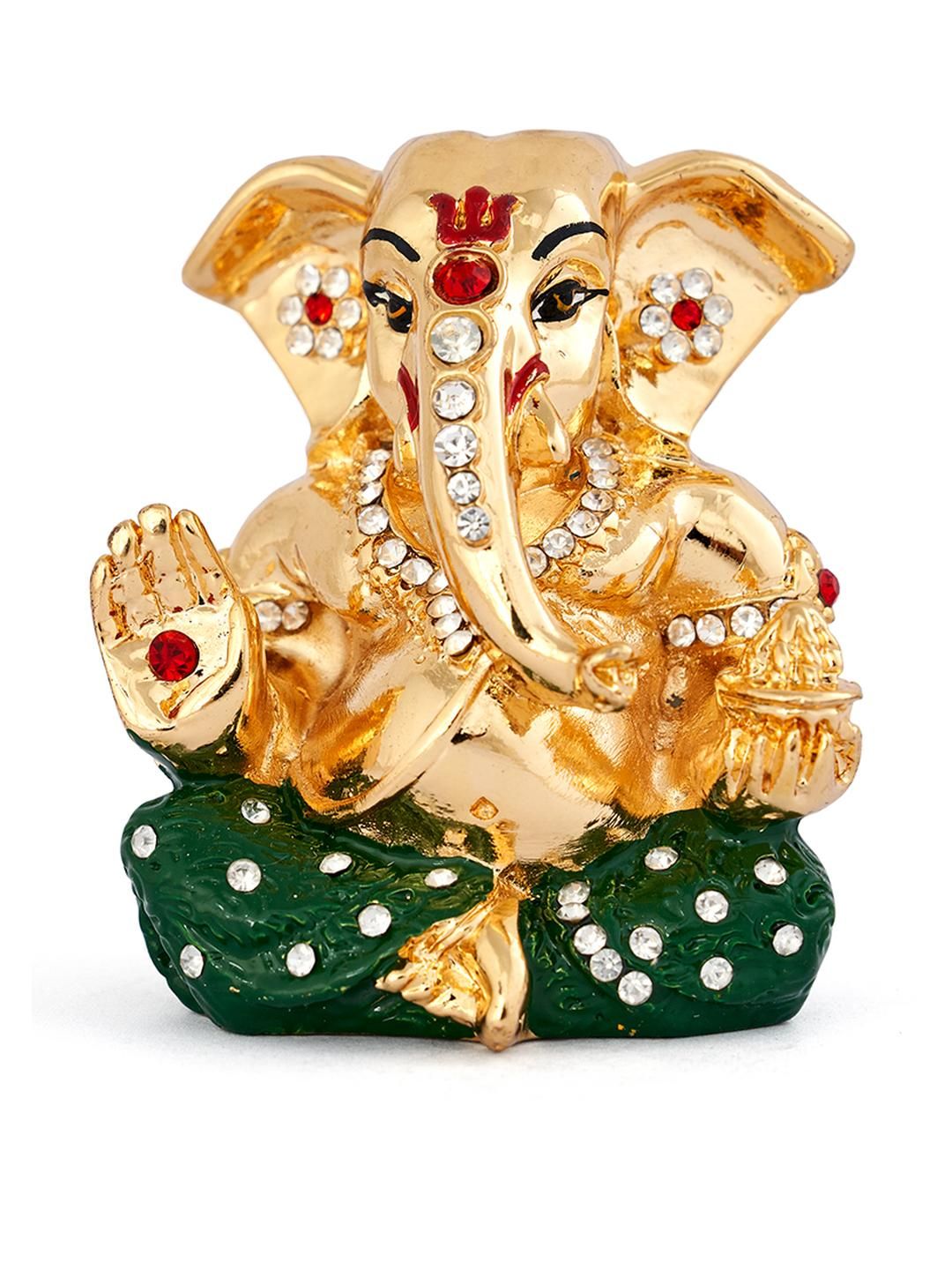 Kulin Resin God Appu Ganesh with Green Embellished Dhoti