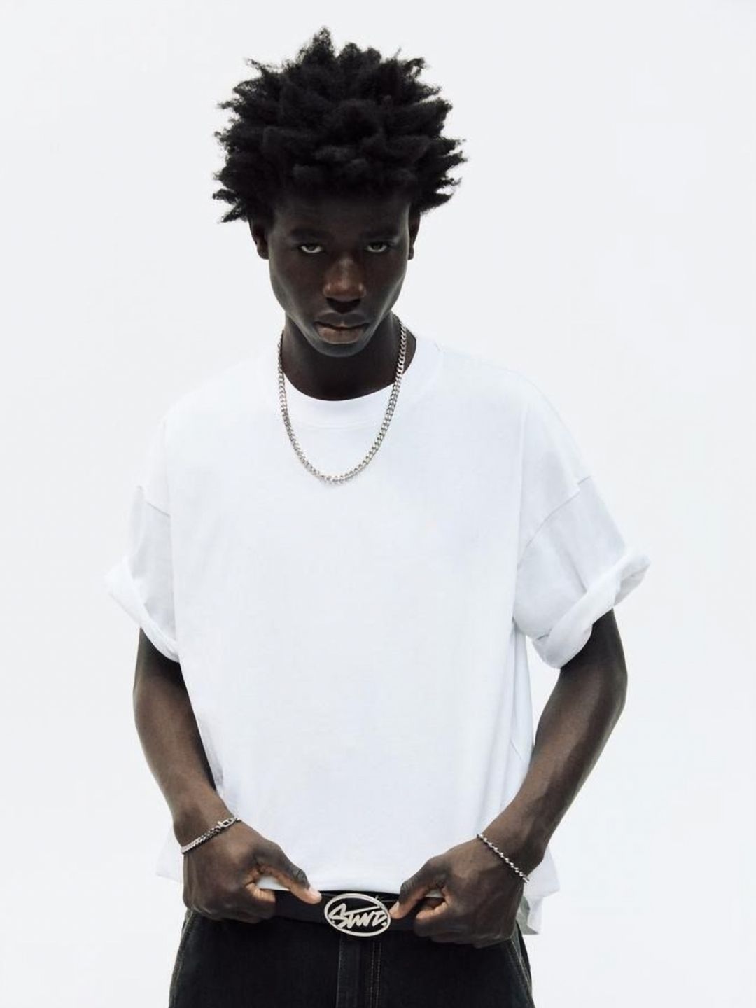 SMAN Oversized Round Neck Cotton T-shirt