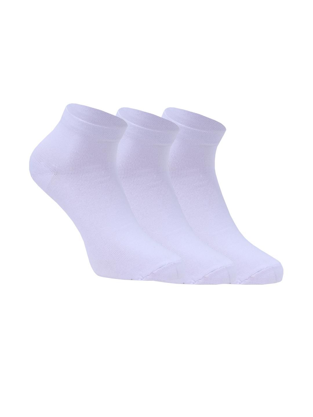 SOXVIEW Men White Pack of 3 Ankle-Length Socks