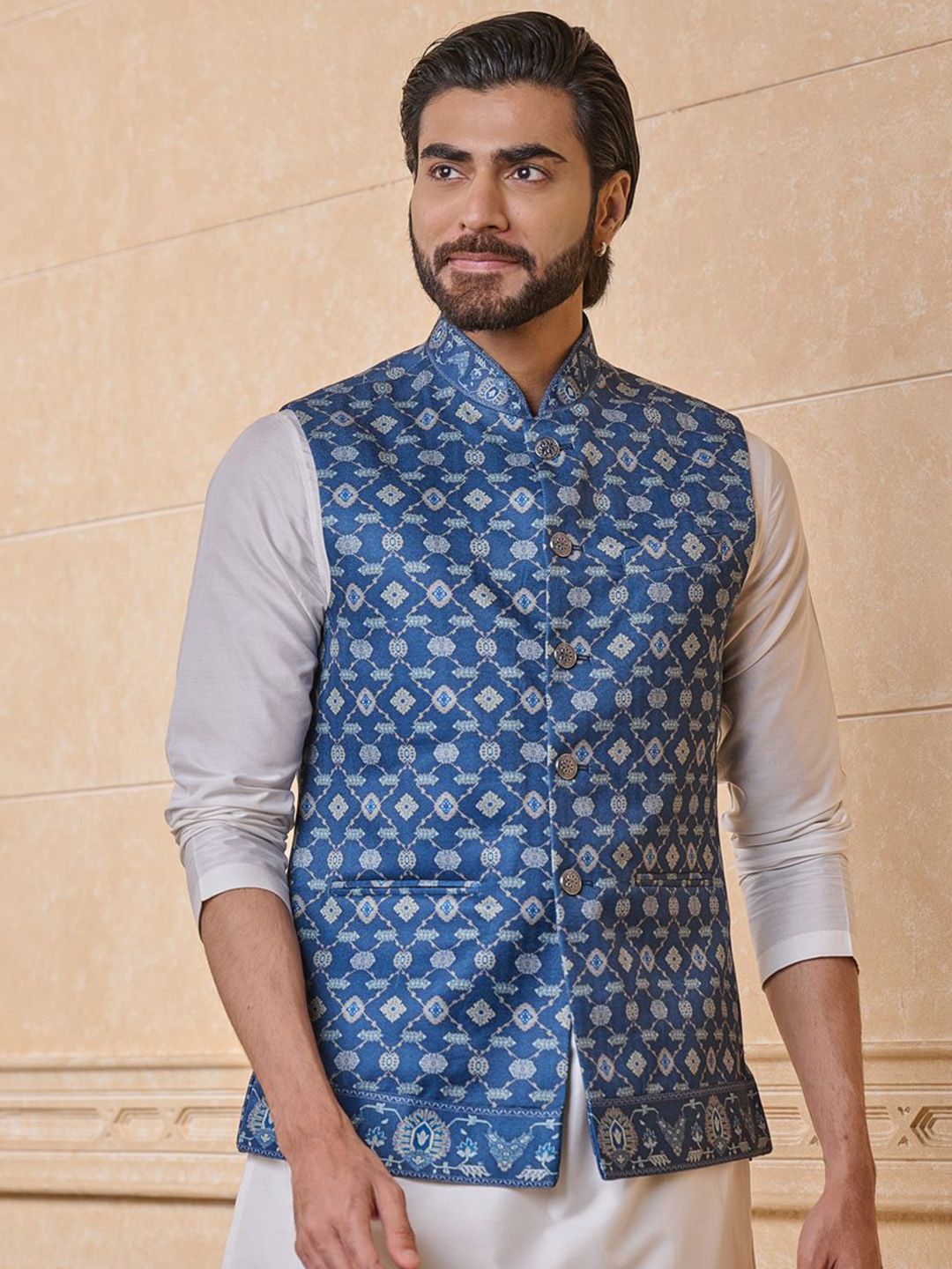 Tasva Printed Woven Classic Bundi Nehru Jacket