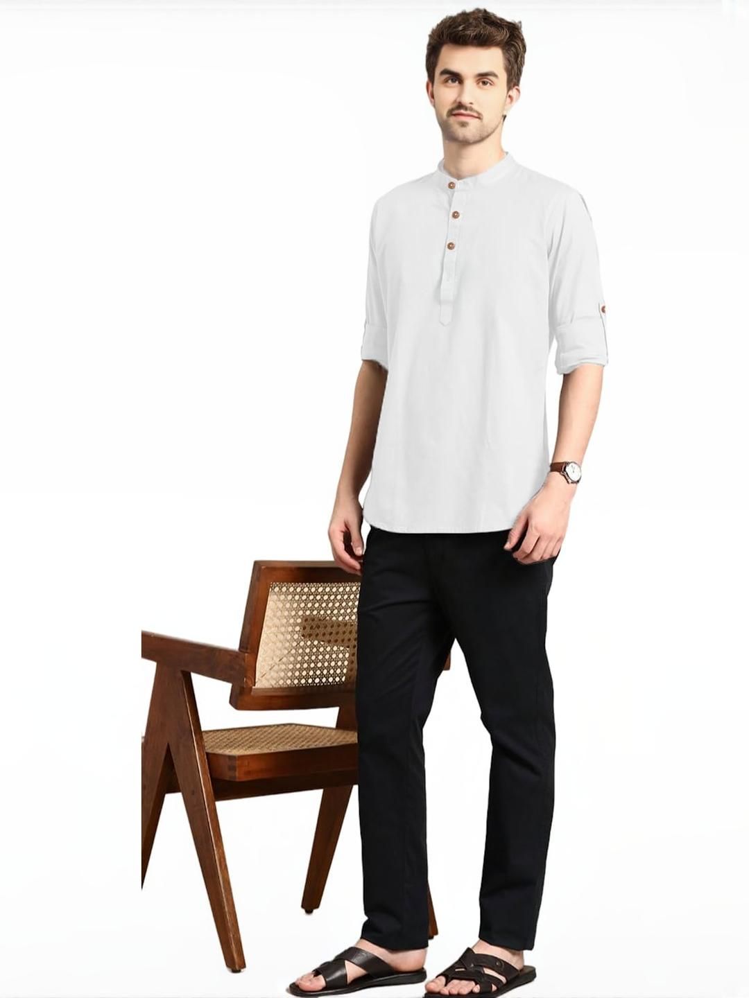 BHUVIKOO Men White Kurtas