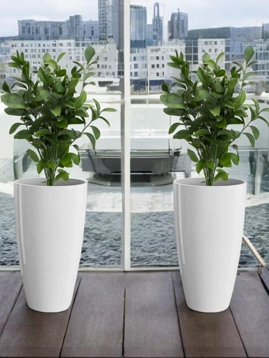 Go Hooked 14 Inch Tower Pots for Indoor & Outdoor Plants pack of 2