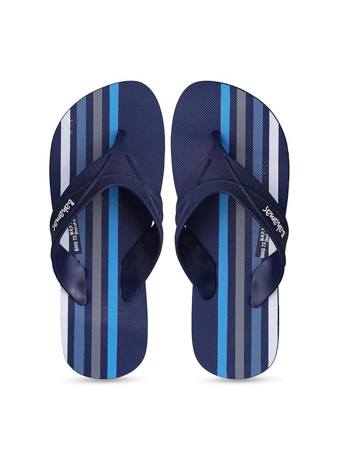 Bahamas Men Striped Rubber Thong Flip-Flops