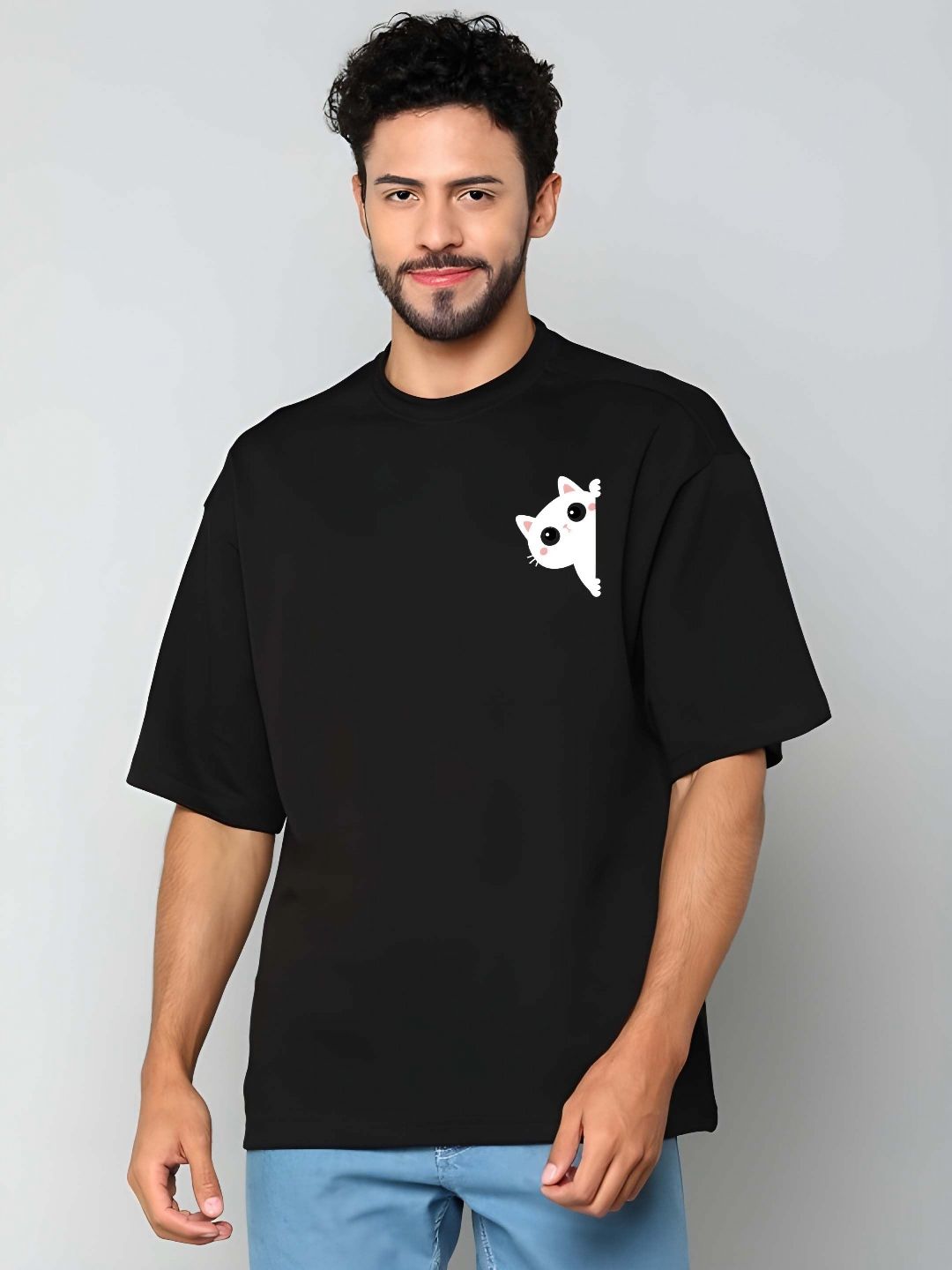KAIDO Graphic Printed Drop-Shoulder Sleeves Oversized Cotton T-shirt