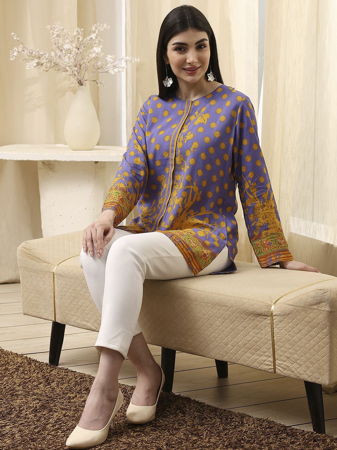 Biba Women Ethnic Motifs Printed Pure Cotton Kurti