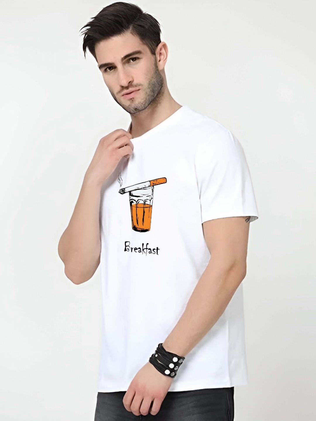 KAIDO Graphic Printed Round Neck Cotton T-shirt