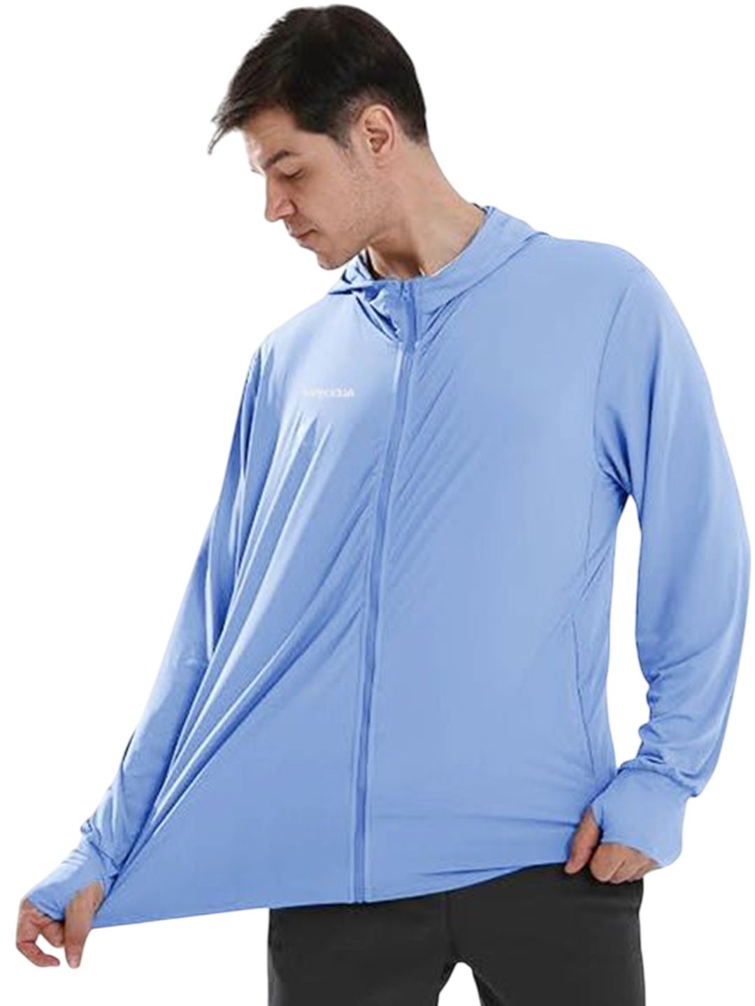 Alexvyan Men Solid Hooded Lightweight Sporty Jacket