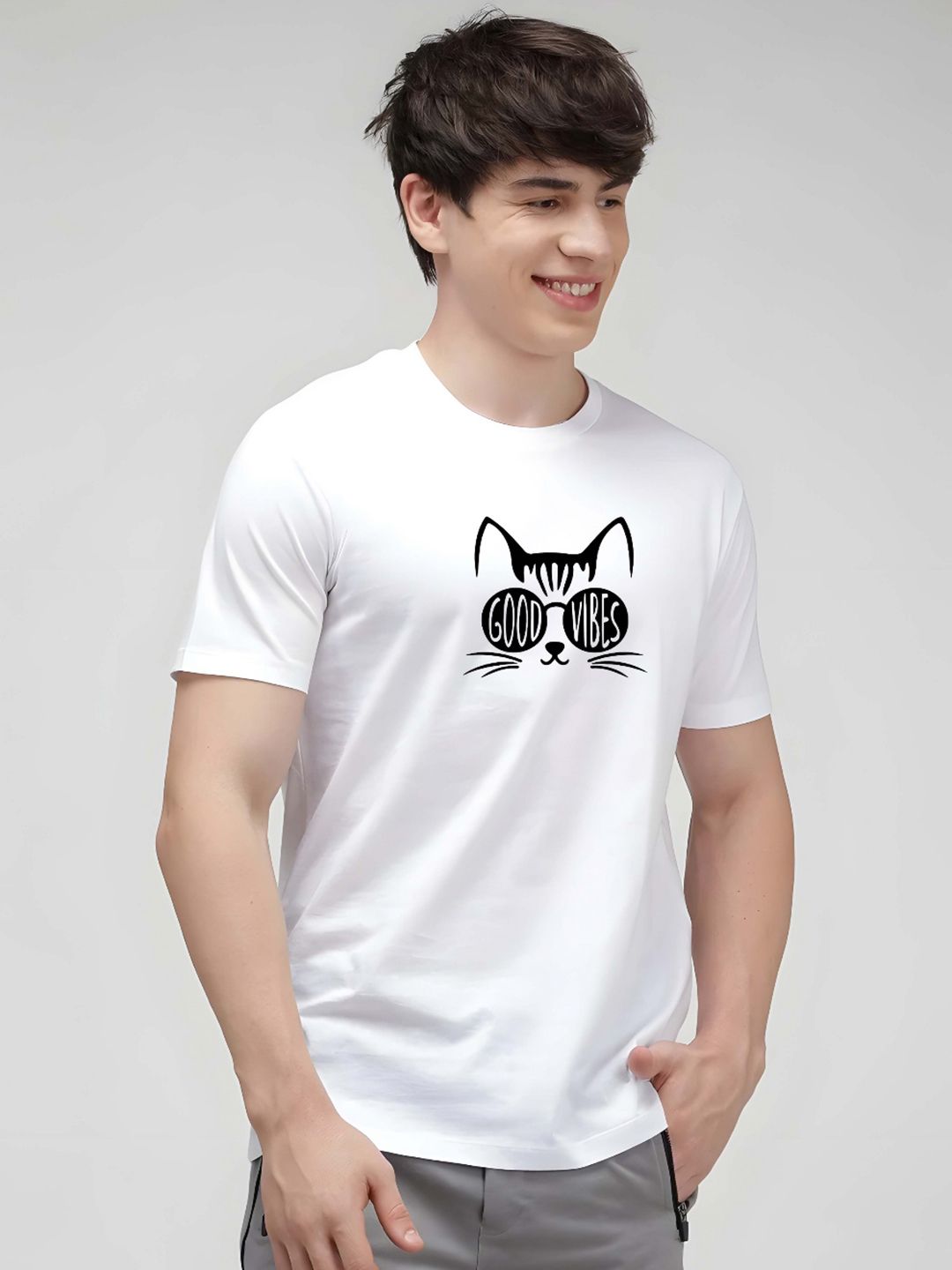KAIDO Graphic Printed Round Neck Cotton T-shirt