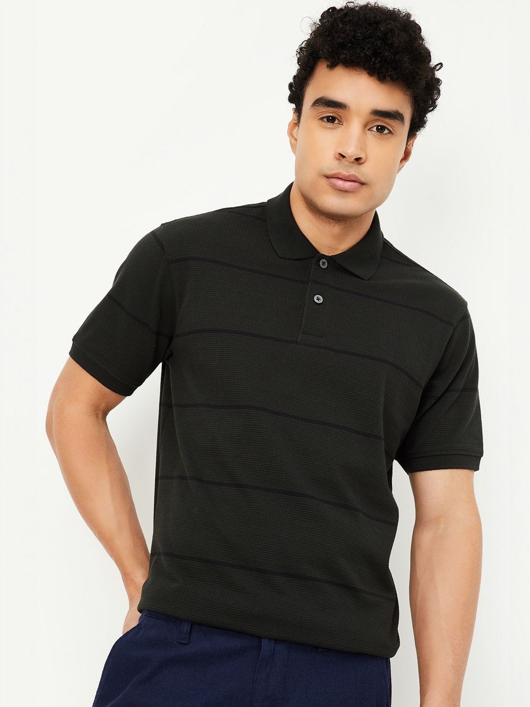 max Striped Polo Collar Regular Fit T-Shirt