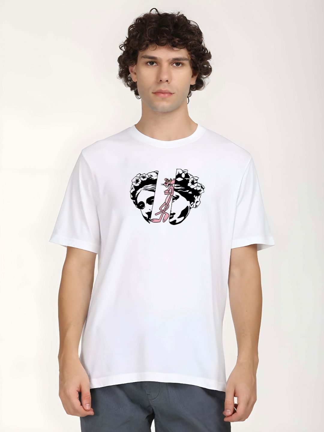 KAIDO Graphic Printed Round Neck Cotton T-shirt