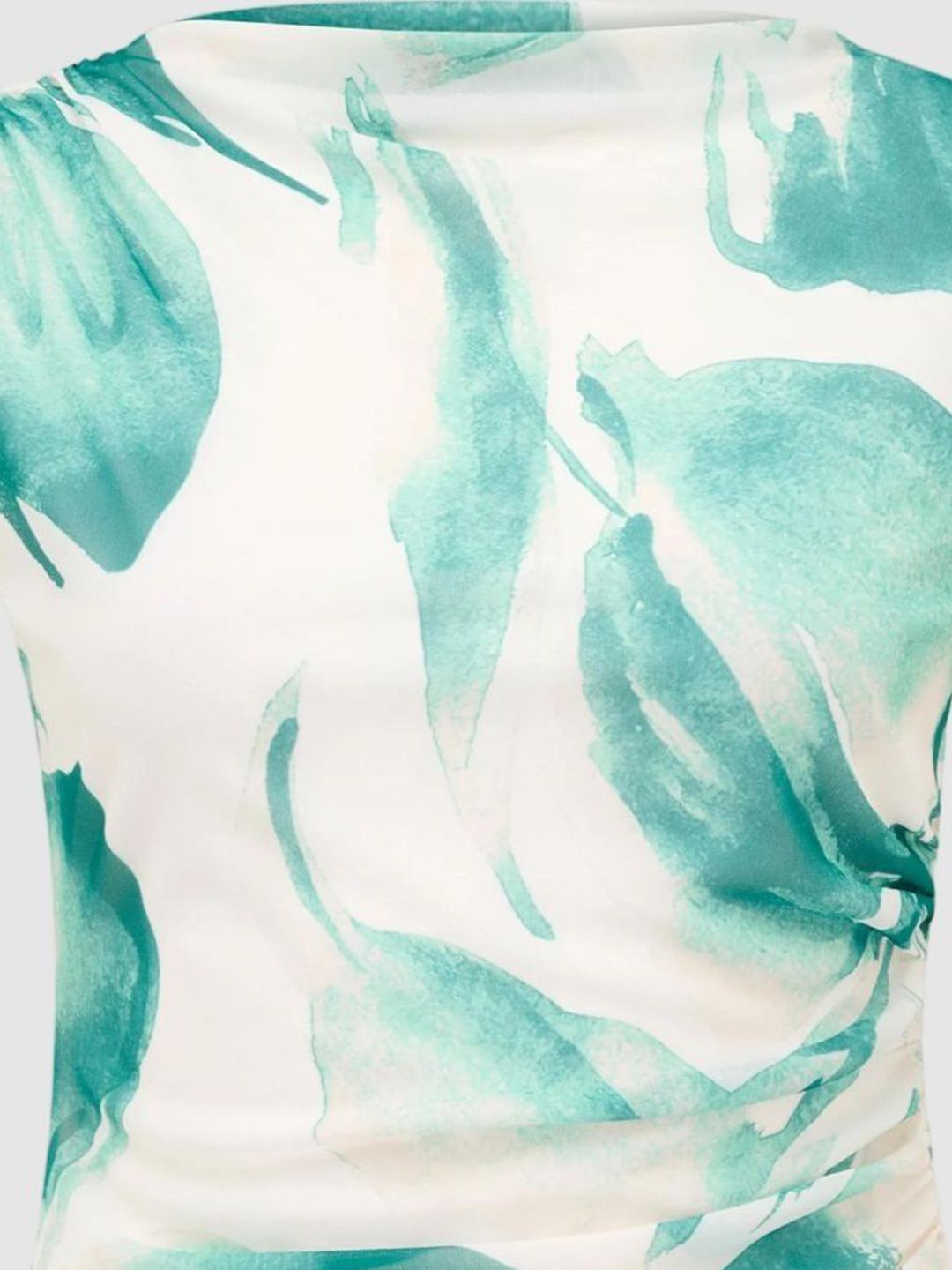 Abstract Printed Net Fitted Top