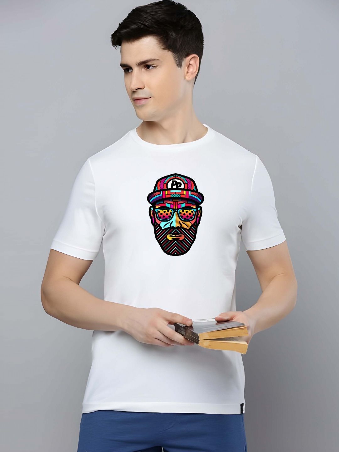 KAIDO Graphic Printed Round Neck Cotton T-shirt