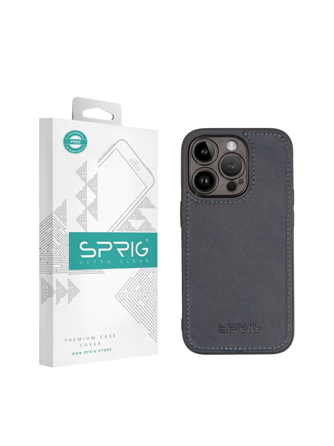 SPRIG iPhone 14 Pro Matte PU Leather Back Cover