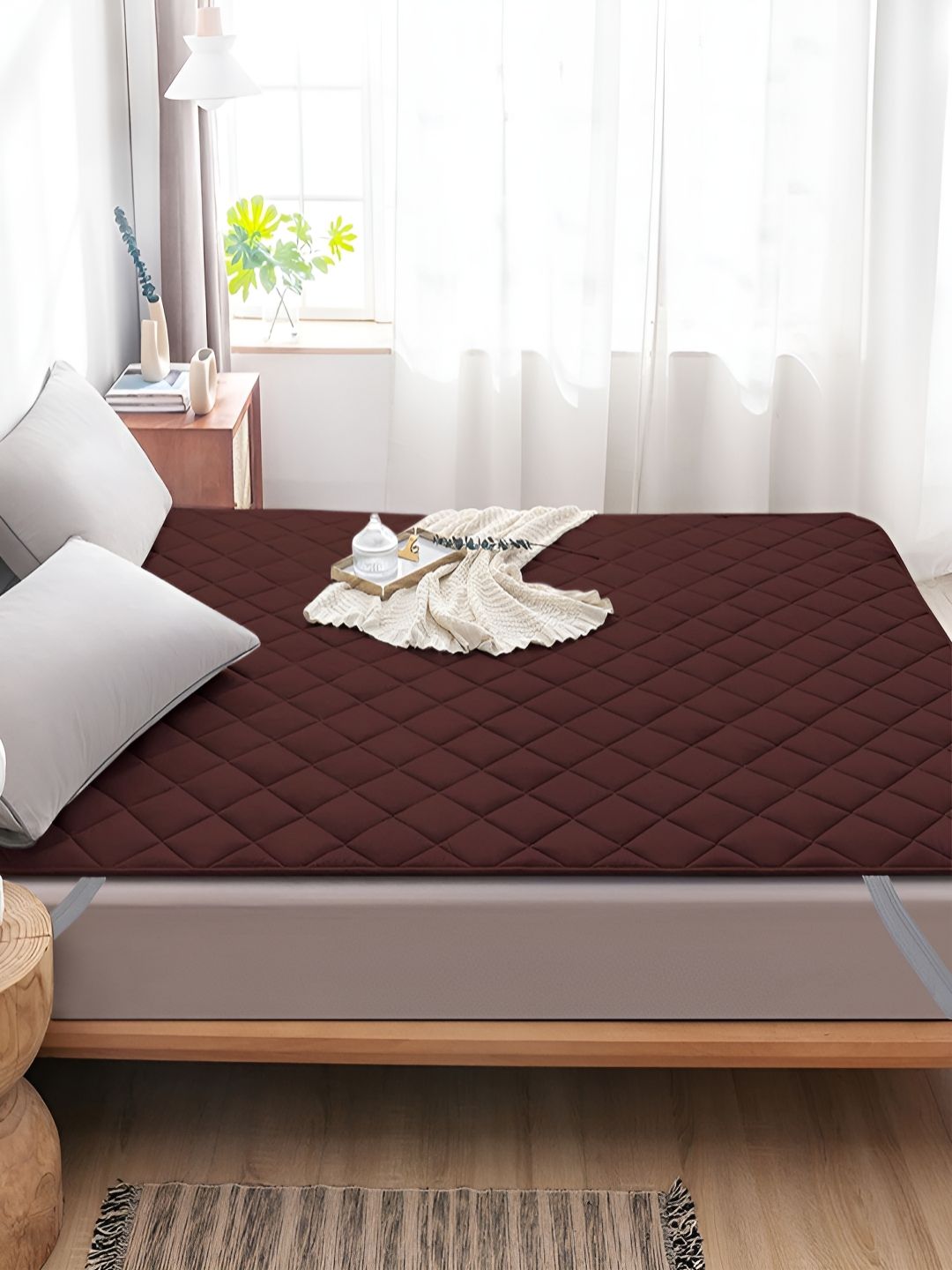 Aura Aura Coffee Brown Water Resistant Mattress Protector
