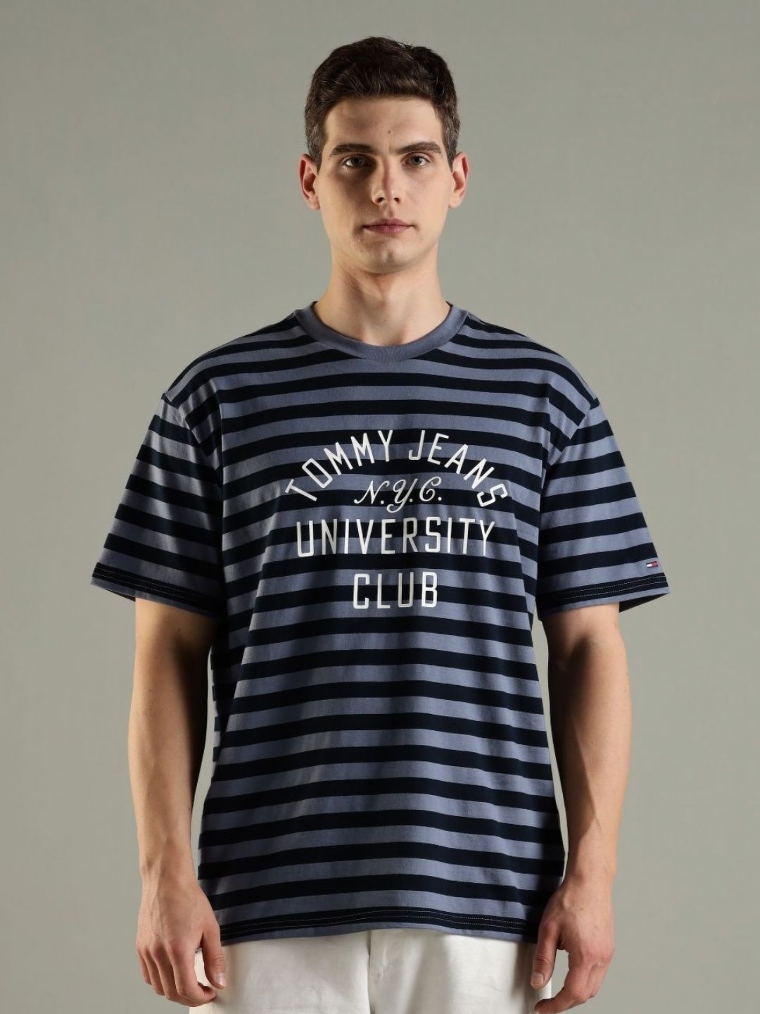 Tommy Hilfiger Tommy Hilfiger Striped Drop-Shoulder Sleeves Relaxed Fit Cotton T-shirt
