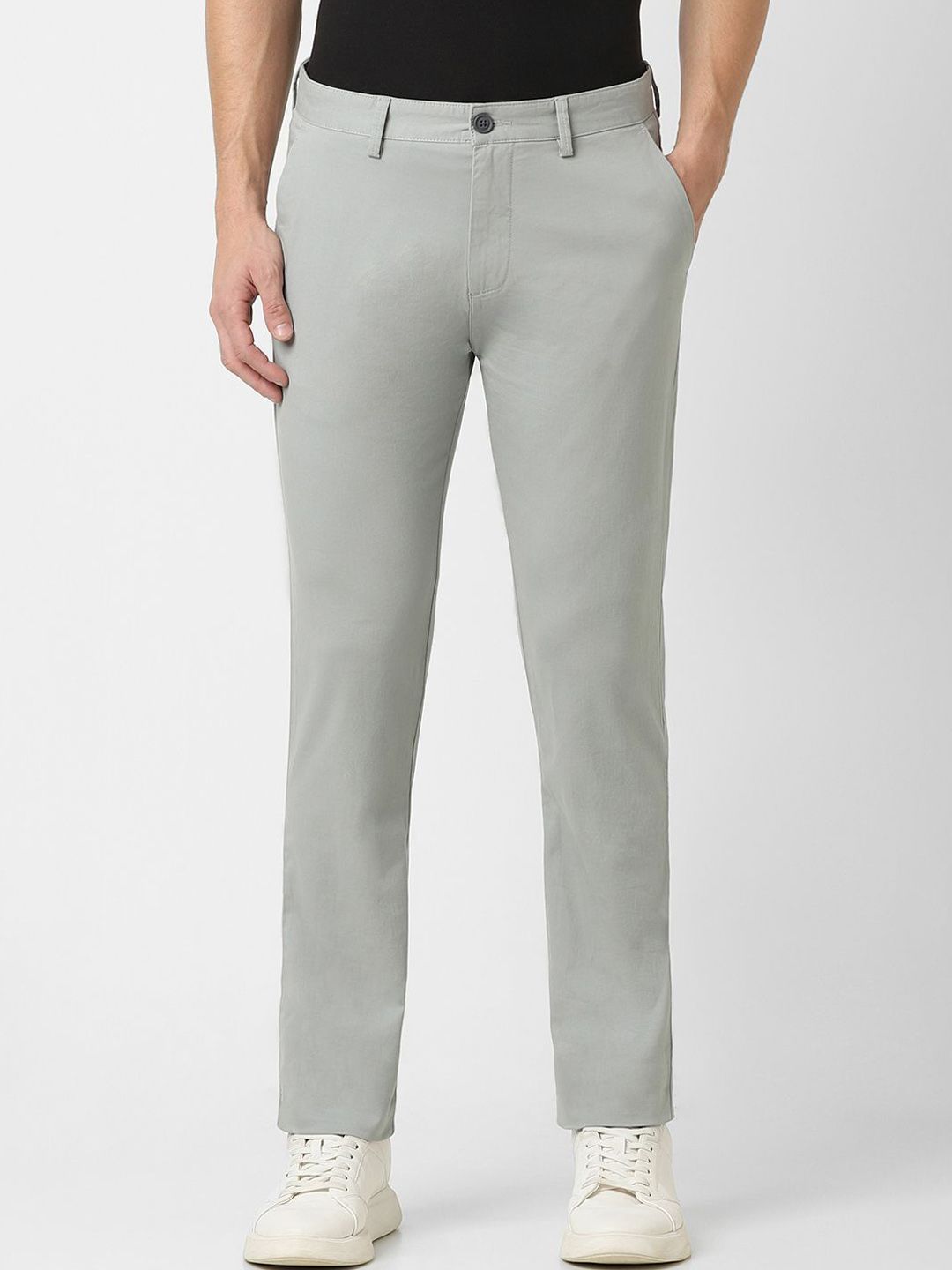 Peter England Casuals Men Cotton Slim Fit Trousers