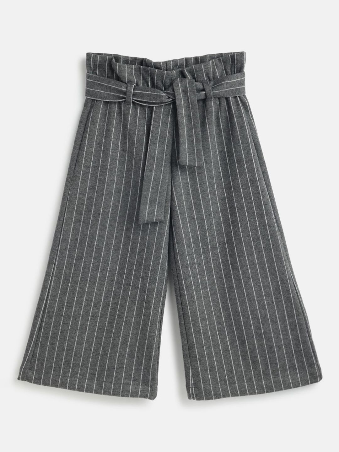Chicco Girls Striped Relaxed Loose Fit Trousers With Belt