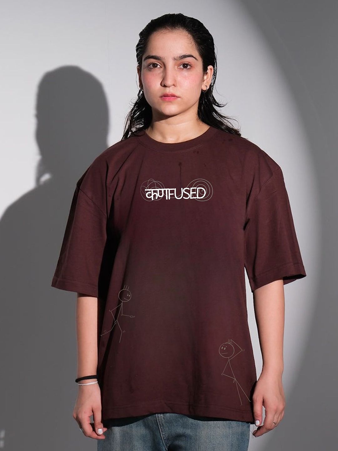 TheBTclub Unisex Graphic Printed Drop-Shoulder Sleeves Cotton T-shirt
