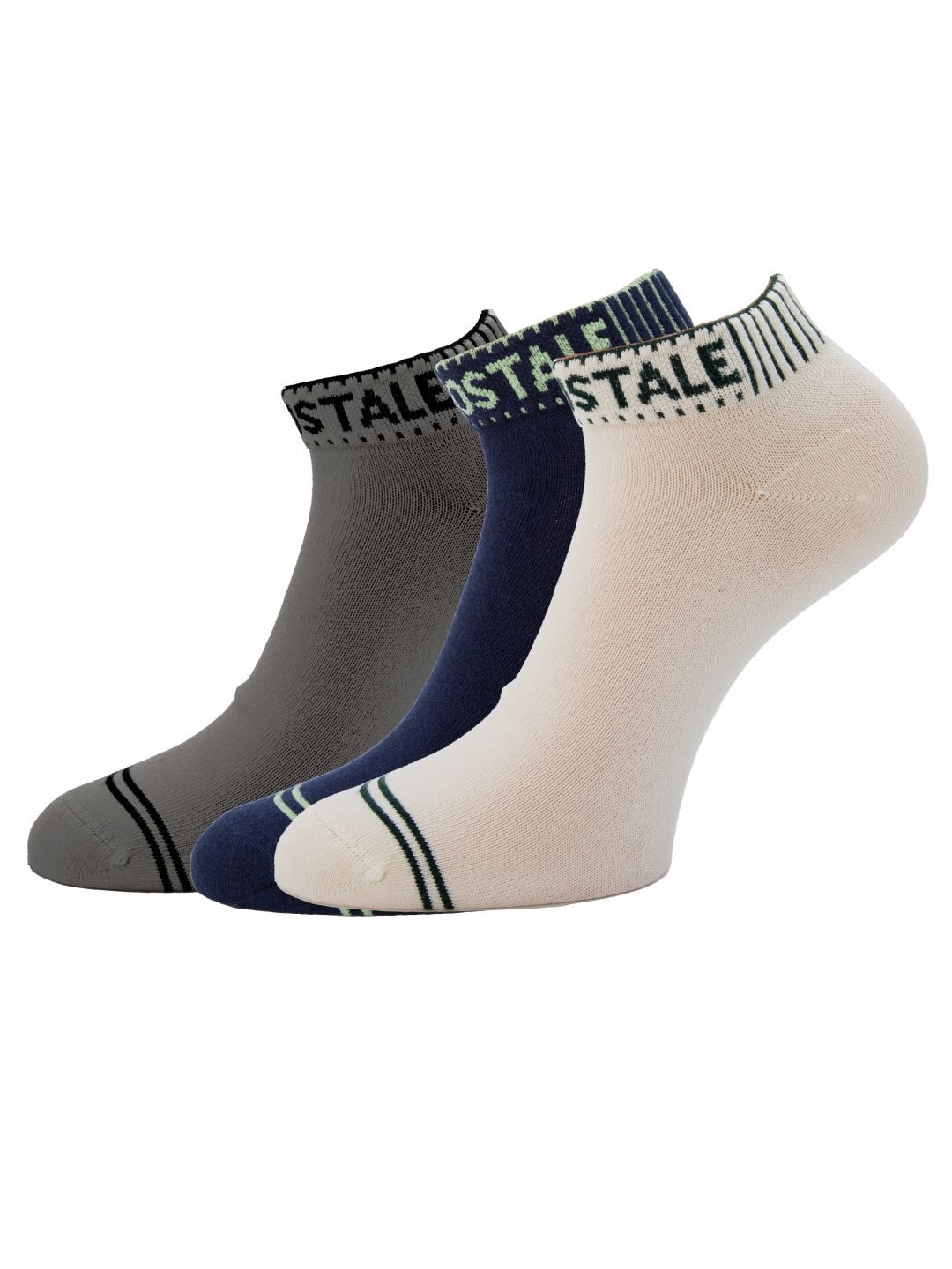 Aeropostale Men Pack Of 3 Self Design Flat Knit Ankle-length Socks