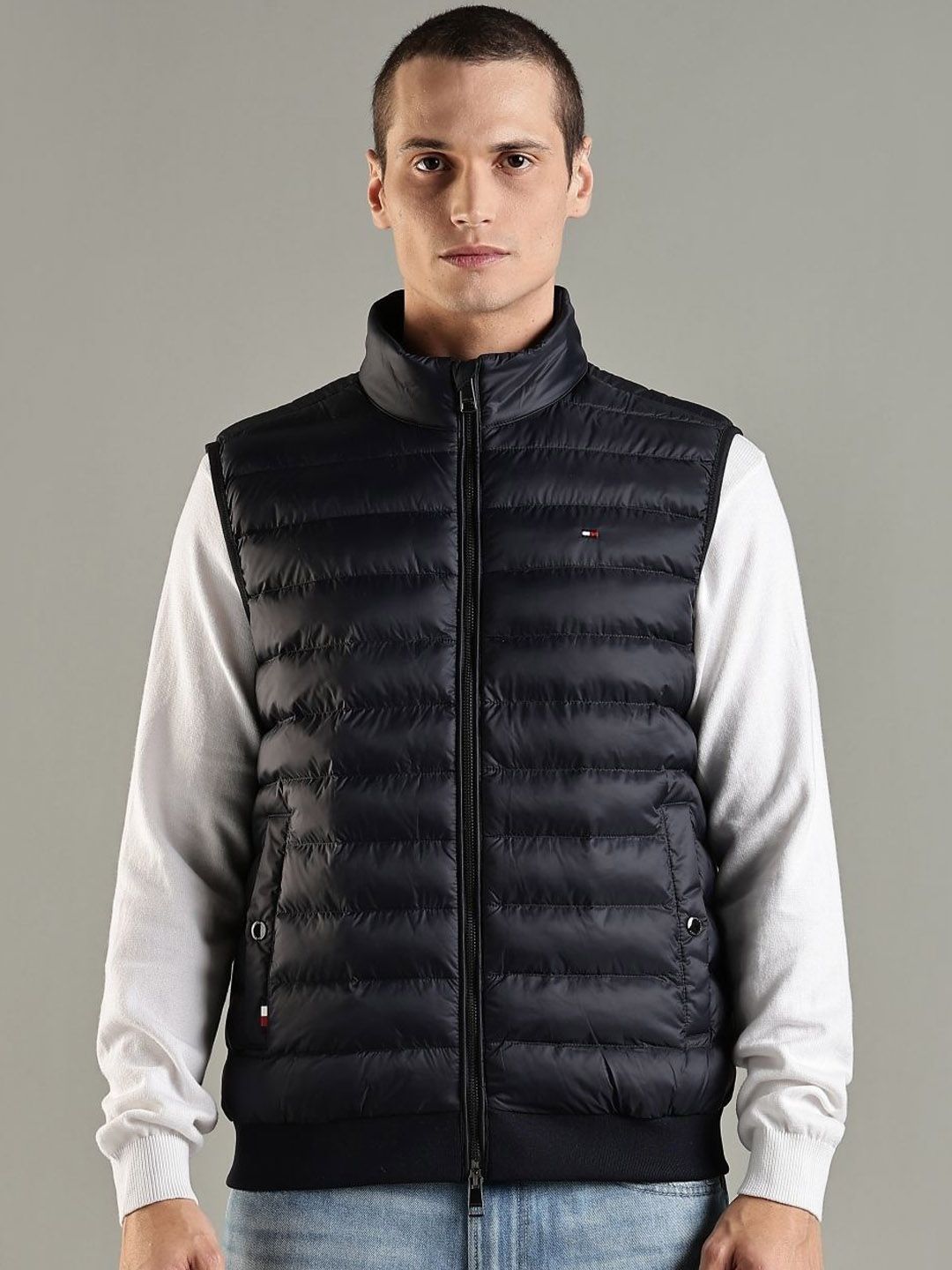 Tommy Hilfiger Stand Collar Sleeveless Cotton Padded Jacket