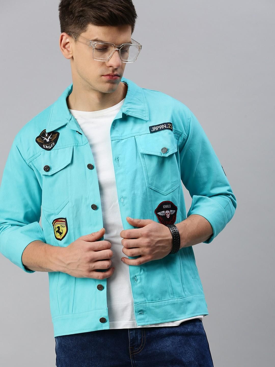 VOXATI Denim Spread Collar Jacket