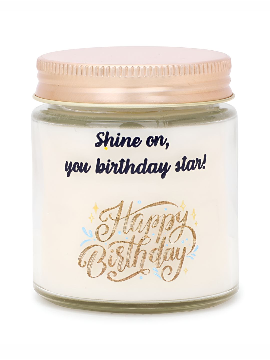 Akaar Dcor's Birthday Star Scented 1 Wick Vanilla Conversational Geometric Jar Candles