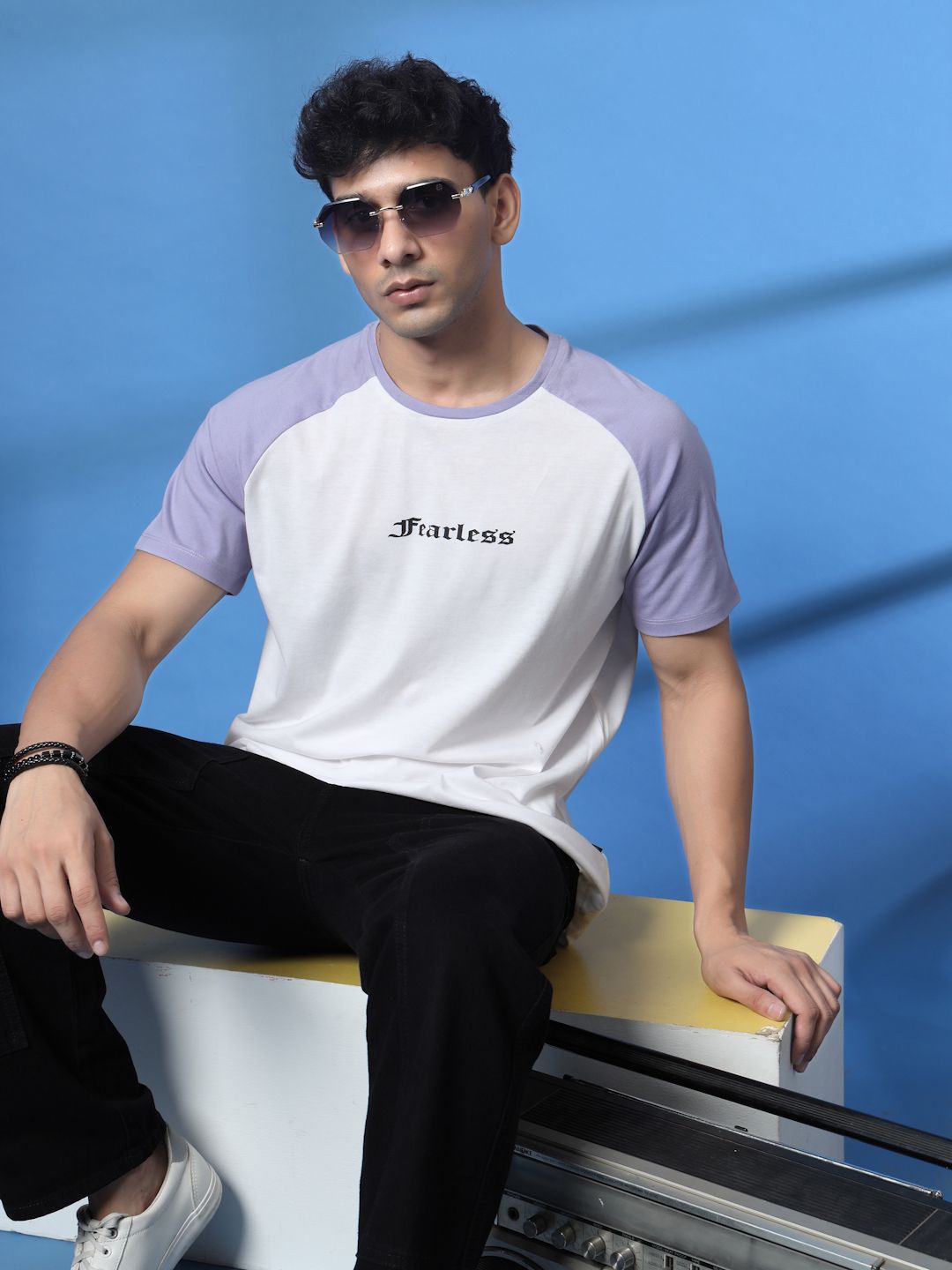 Rigo Men Colourblocked Round Neck Cotton T-shirt