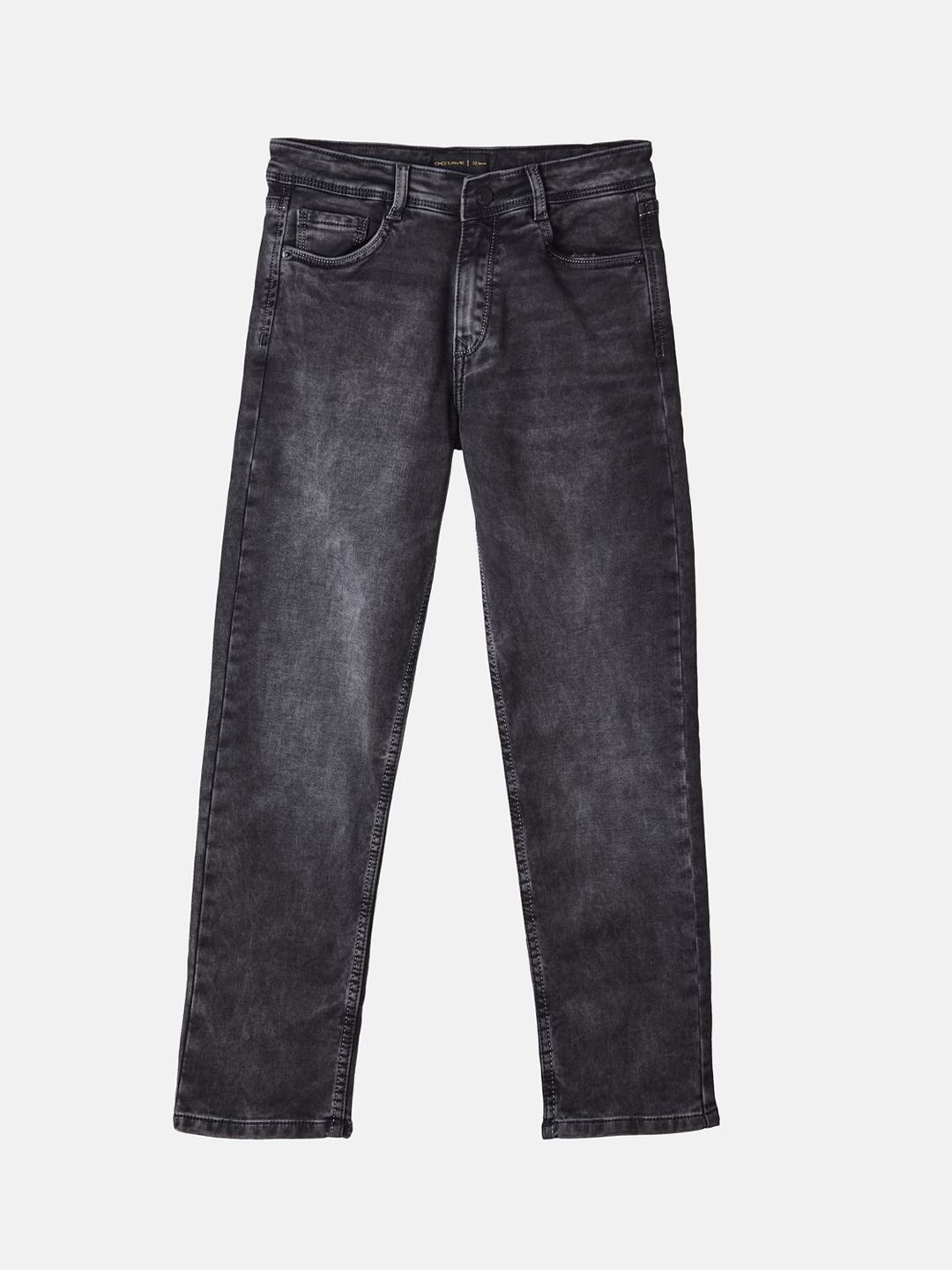 Octave Boys Mid-Rise Straight Fit Heavy Fade Stretchable Jeans