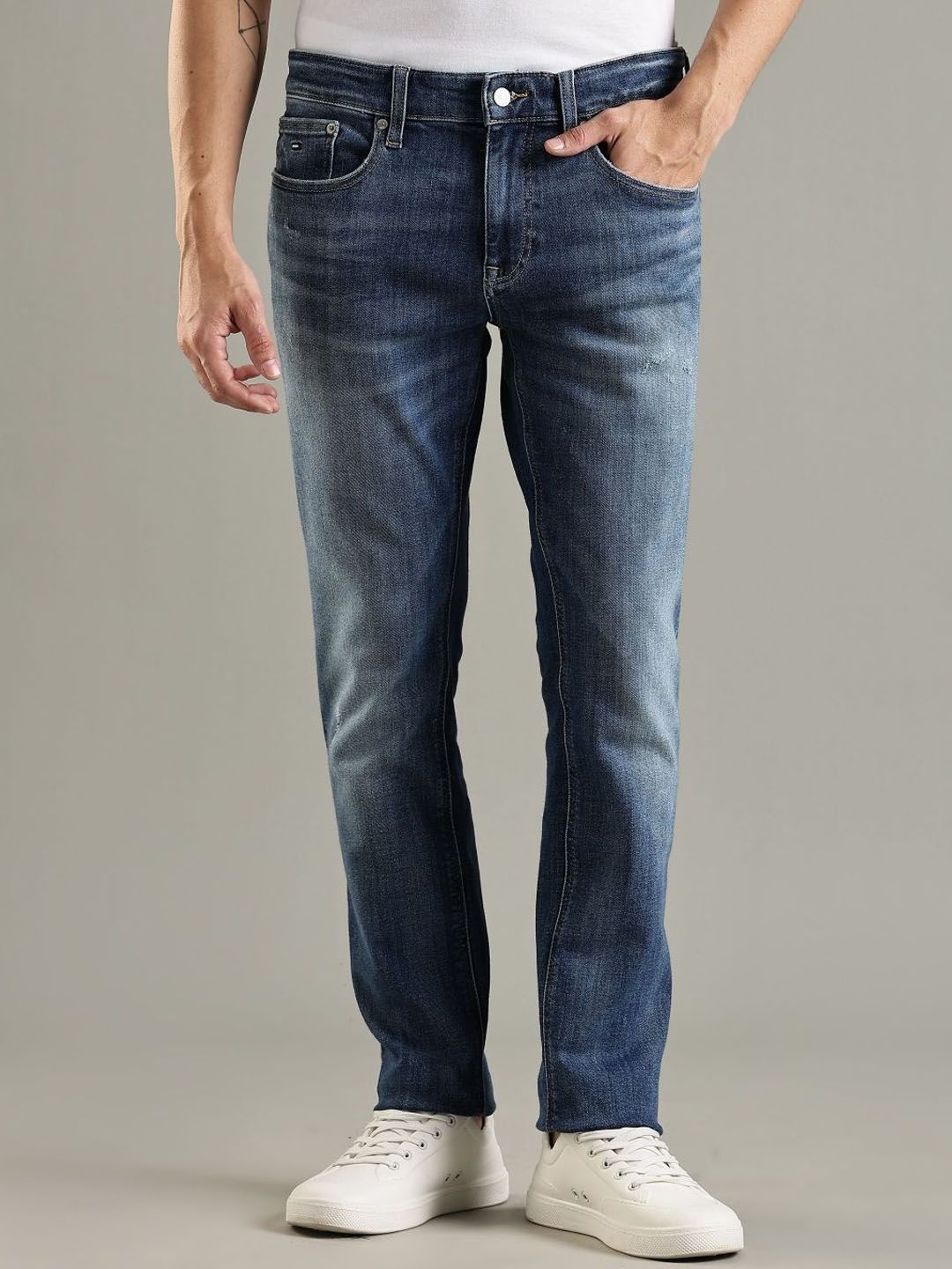 Europe Slim Fit Mid-Rise Heavy Fade Jeans