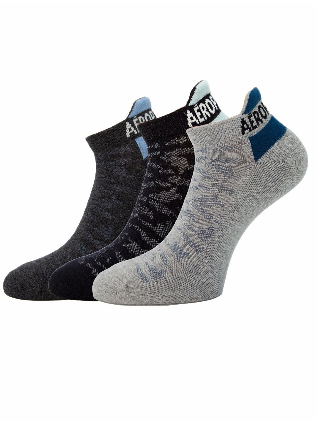 Aeropostale Men Pack Of 3 Printed Half Cushion Ankle-Length Socks