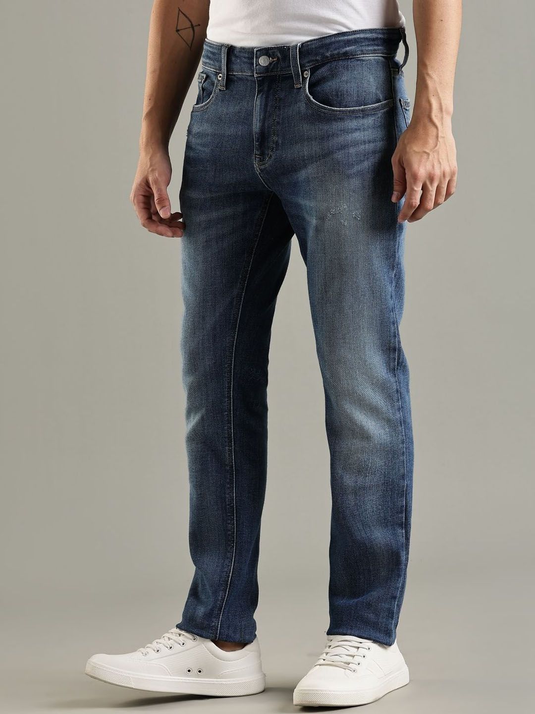Europe Slim Fit Mid-Rise Heavy Fade Jeans