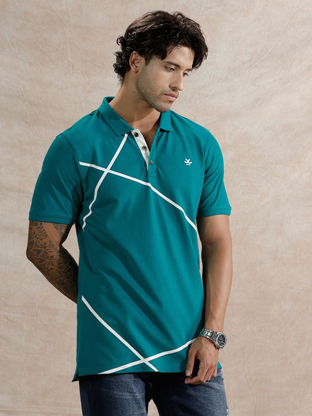 WROGN Polo Collar Slim Fit Cotton T-shirt
