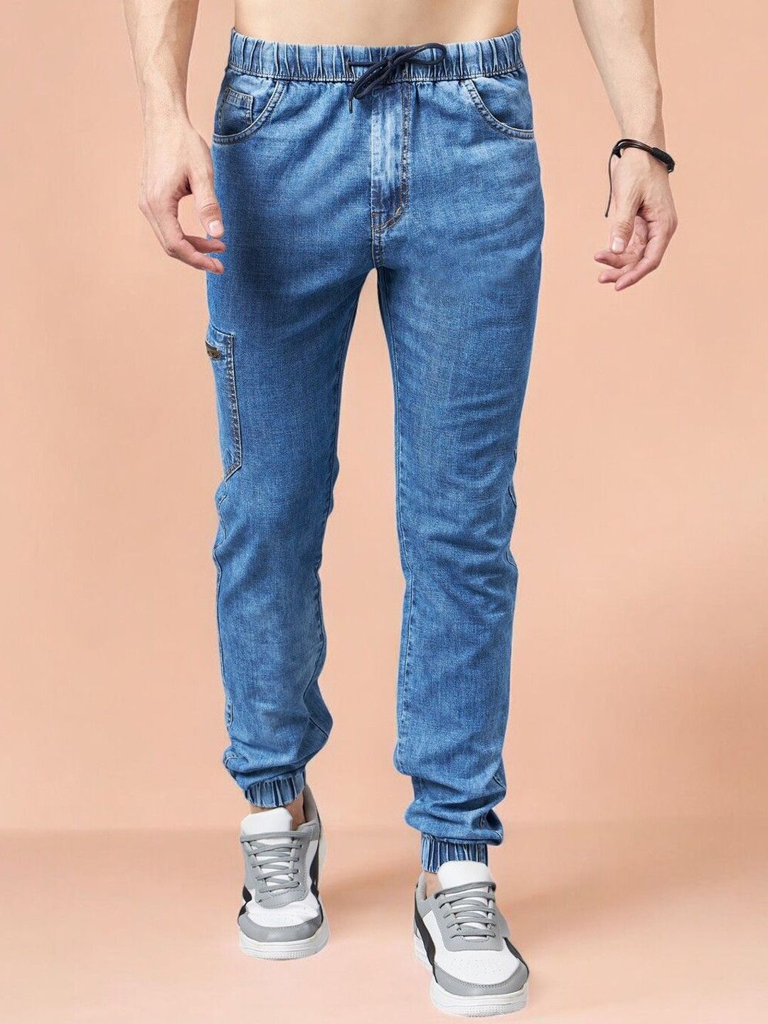 STUDIO NEXX Men Jogger Mid-Rise Light Fade Jeans
