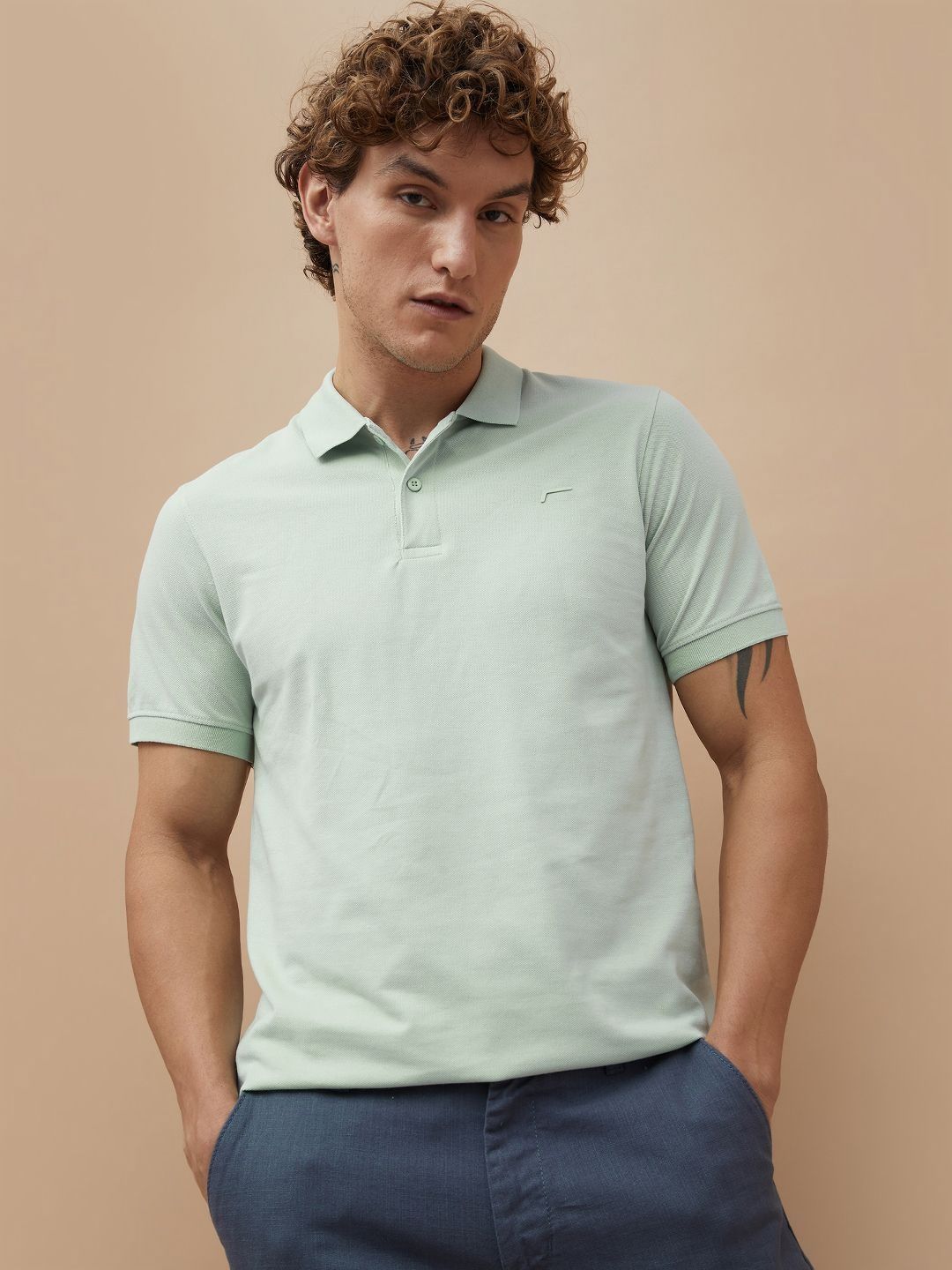 Fame Forever by Lifestyle Men Solid Polo Collar Cotton T-shirt