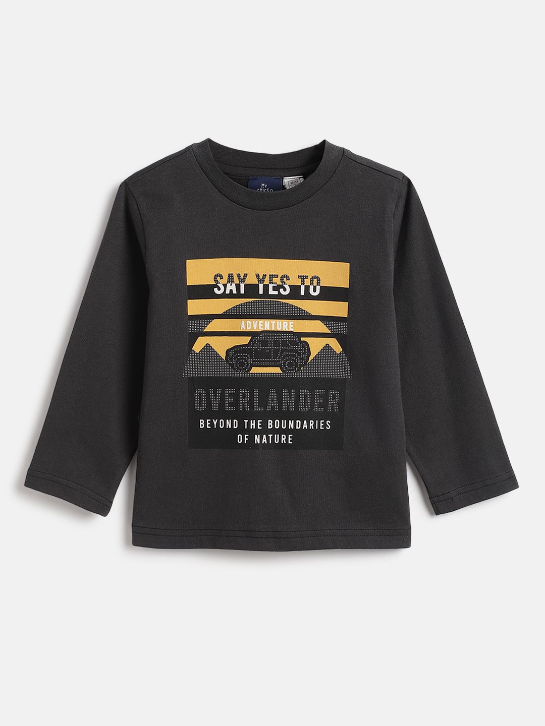 Chicco Boys Typography Printed Round Neck Cotton T-shirt
