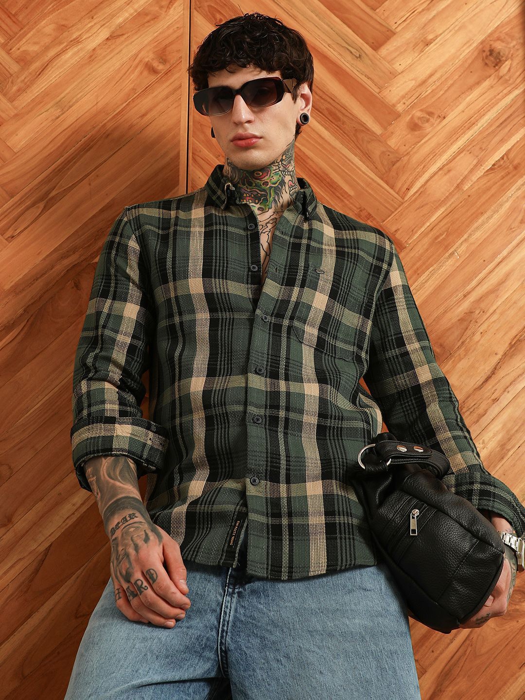 CAHOOT Comfort Checked Button-Down Collar Casual Shirt