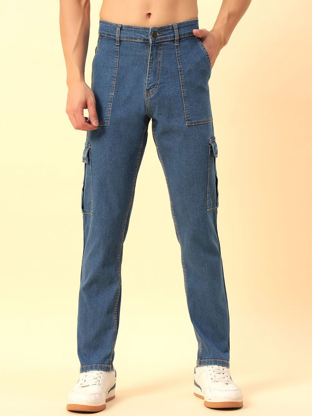 STUDIO NEXX Men Straight Fit Mid-Rise Stretchable Jeans