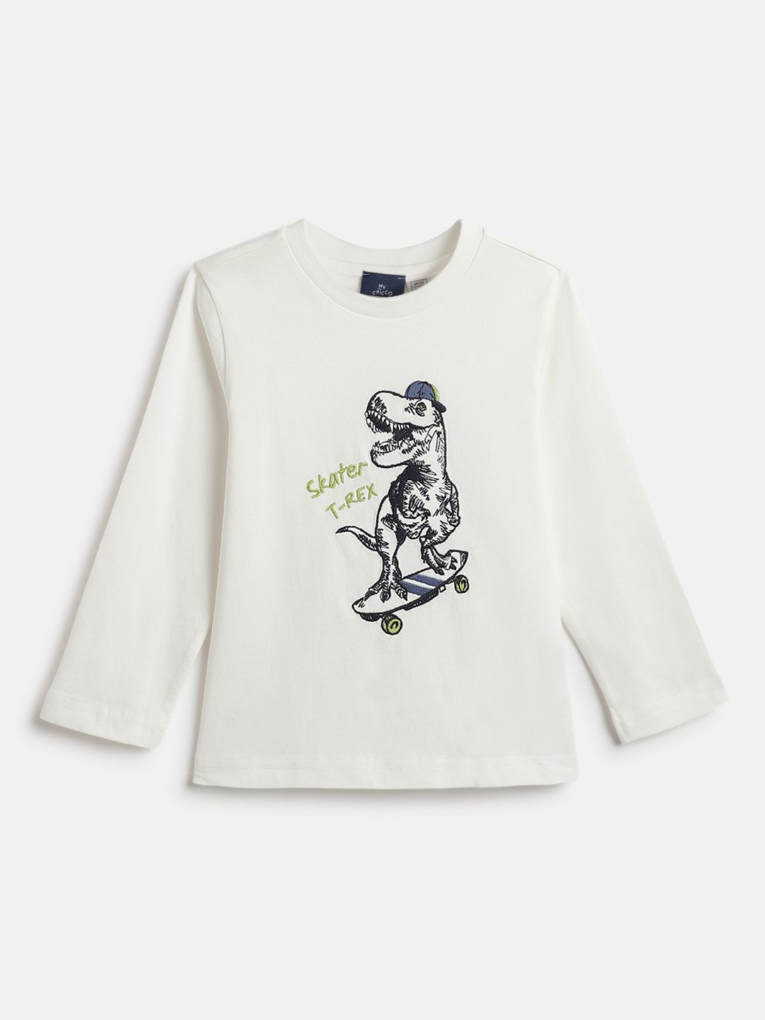 Chicco Boys Graphic Printed Round Neck Cotton T-shirt