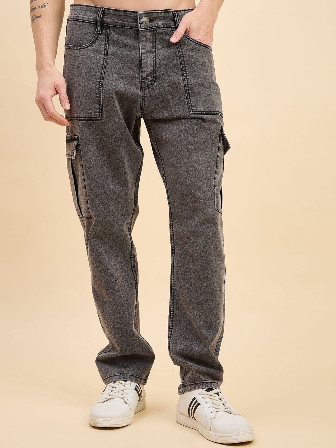 STUDIO NEXX Men Straight Fit Mid-Rise Stretchable Jeans