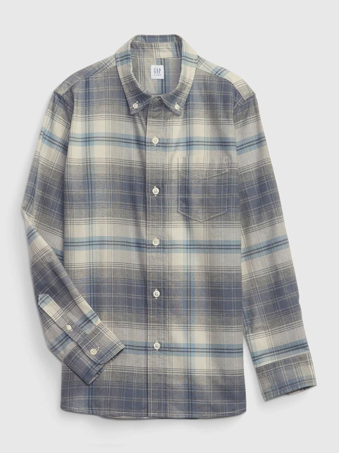 GAP Boys Checked Button-Down Collar Cotton Casual Shirt