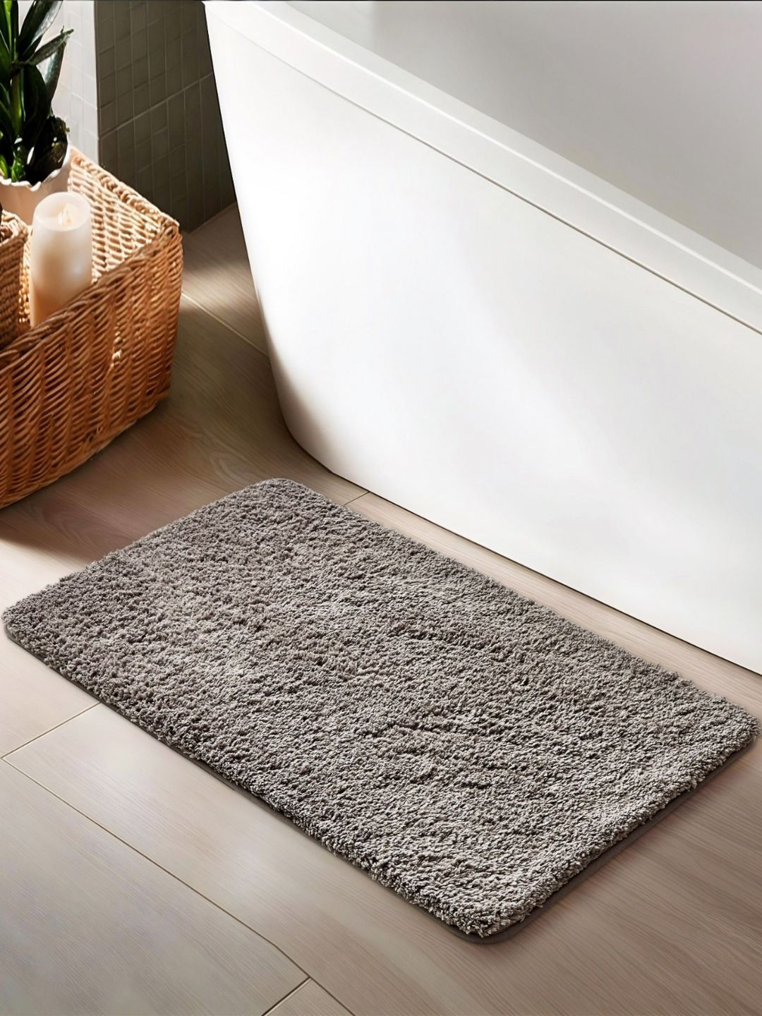 Home Centre Buttercup Zenith Grey Memory Foam 600 GSM Anti-SlipBathRugs