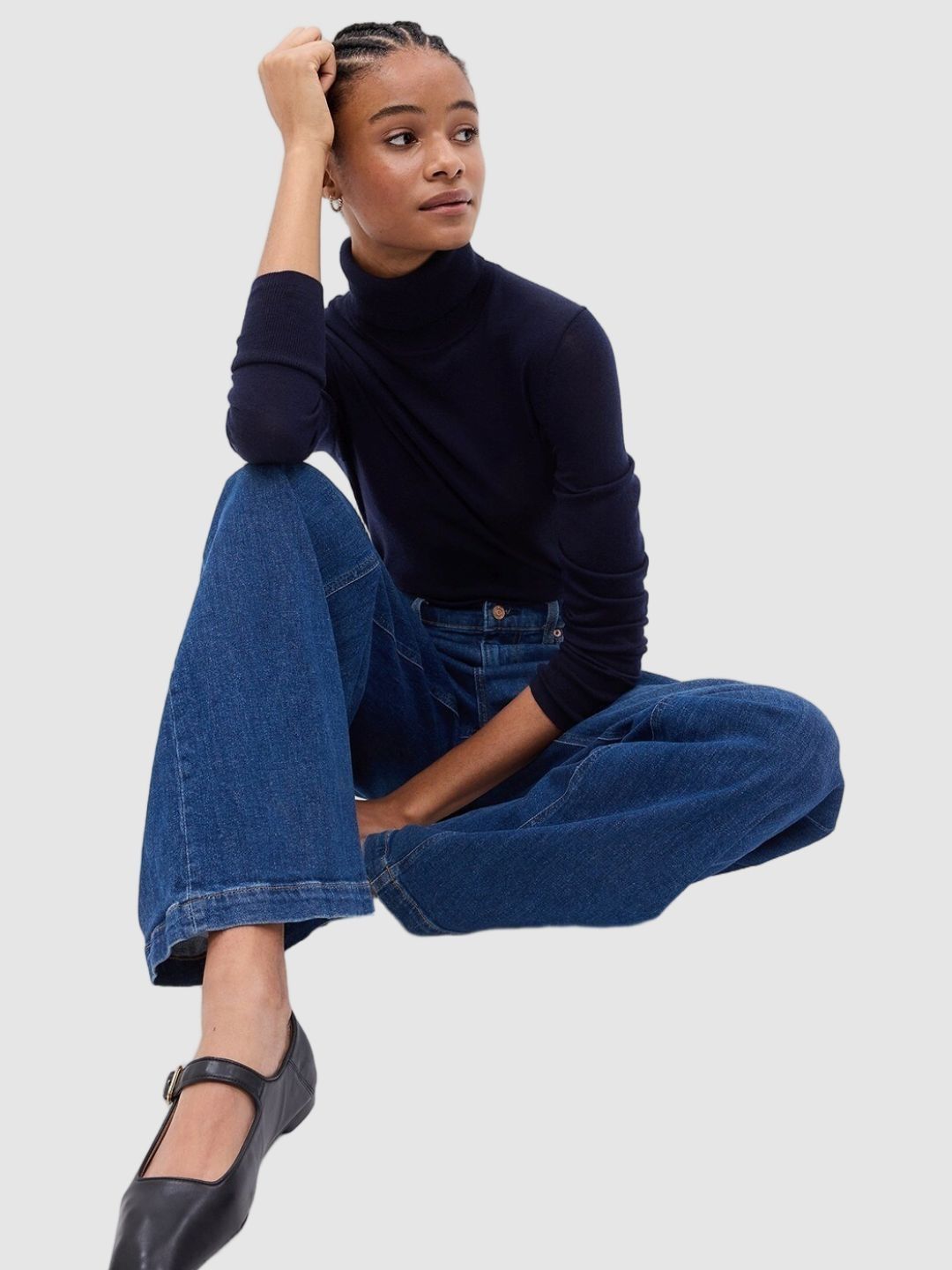 Buy Miss Mosa By Akanksha Milano Fleece Lined Turtleneck Sweater