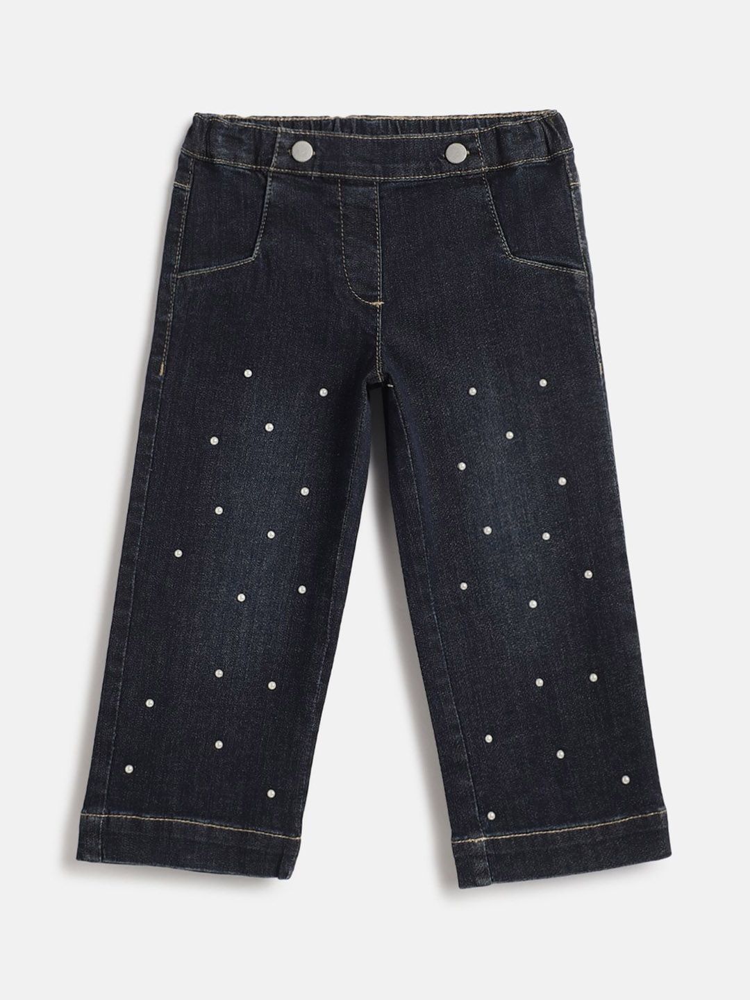 Chicco Girls Comfort Regular Fit Mid-Rise Embellished Stretchable Jeans